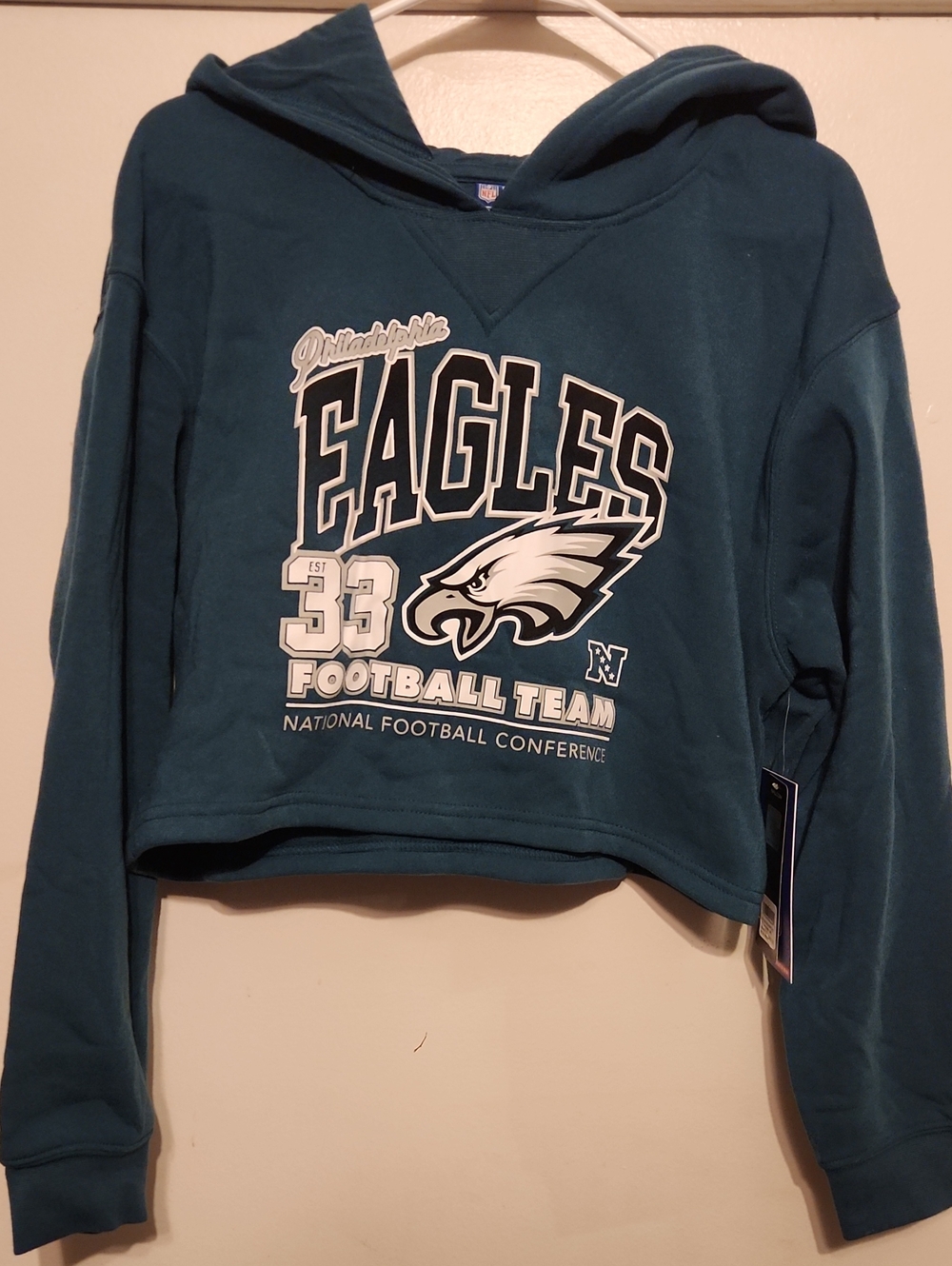NFL Teal Eagles Cropped Crew Sweatshirt